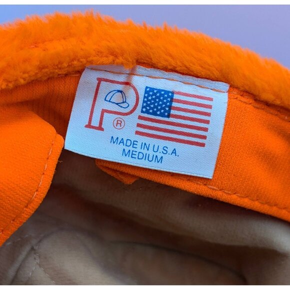 Vintage Blaze Orange Hunting Cap Hat USA Thinsulate Insulated Ear Flaps Medium - Picture 7 of 7